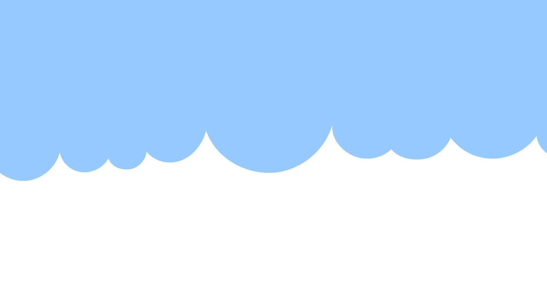 Minimalistic Blue and White Cloud Border Illustration Abstract Sky Design for Backgrounds, Headers, or Creative Templates vector