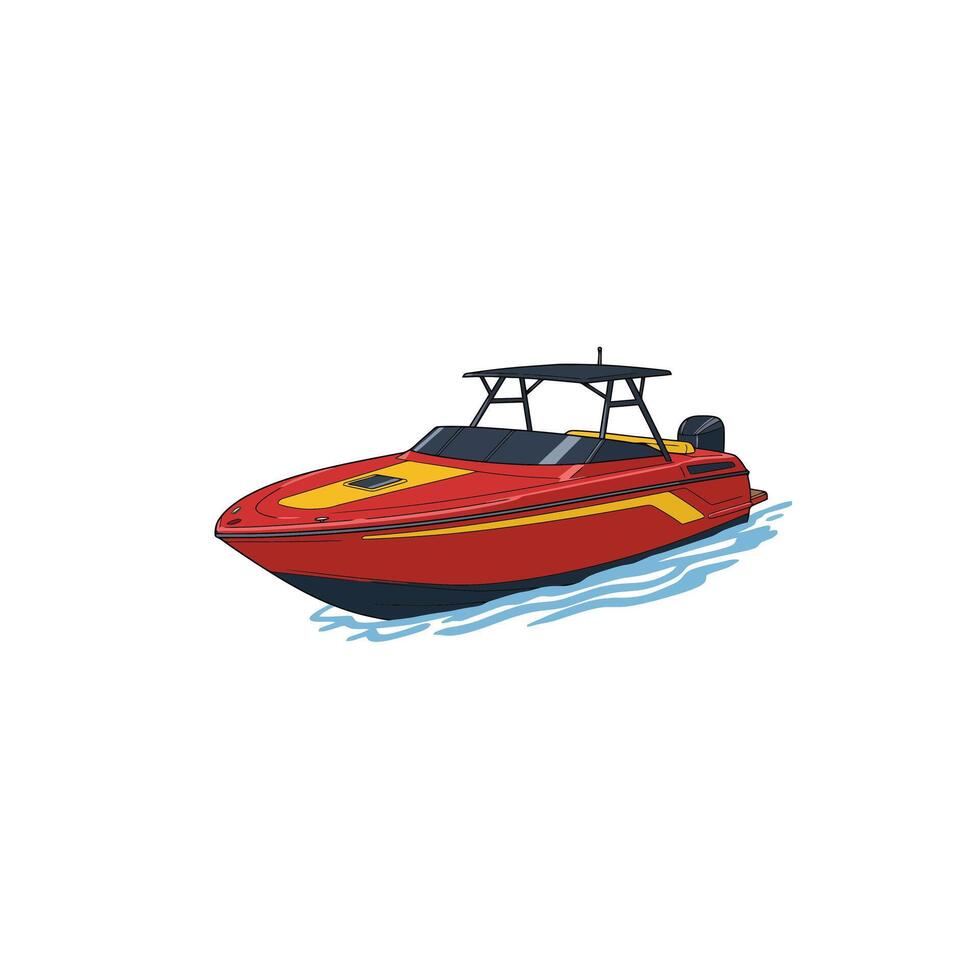 Red Speedboat on Water Illustration for Boating Enthusiasts vector