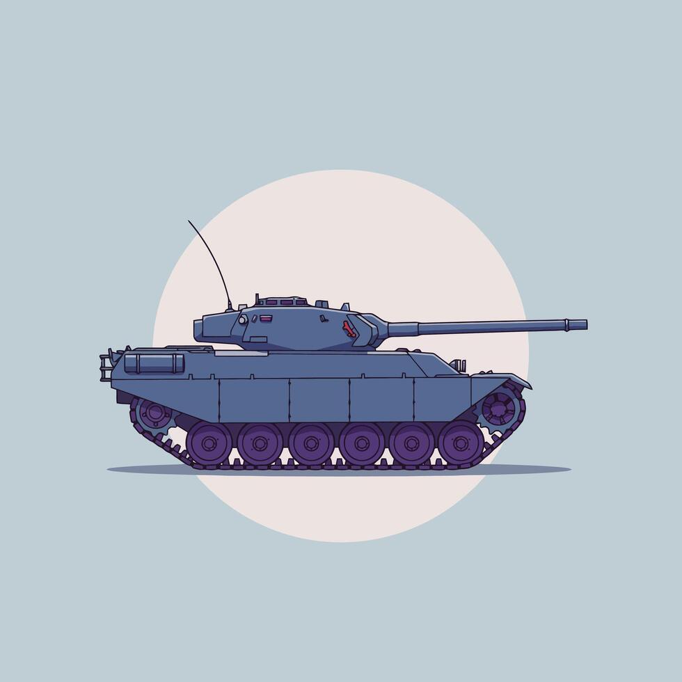 Modern Military Tank Illustration Side View Design vector