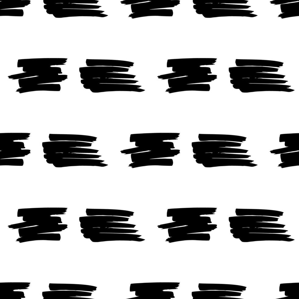 Seamless pattern with black marker scribbles on background vector