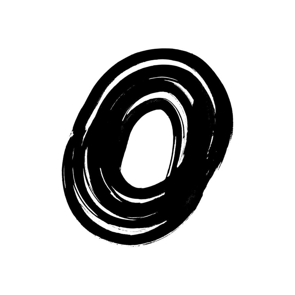 Black grunge brush stroke in circle form. ink circle. Ink spot isolated on white background. illustration vector