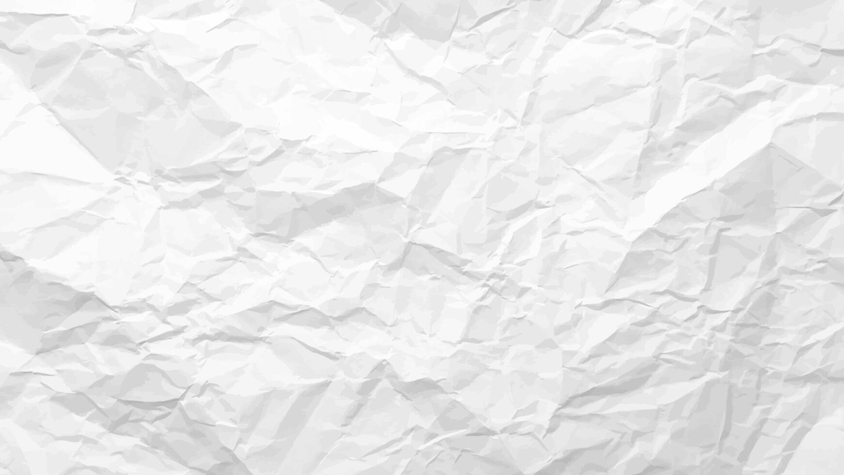 White clean crumpled paper background. Horizontal crumpled empty paper template for posters and banners. illustration vector