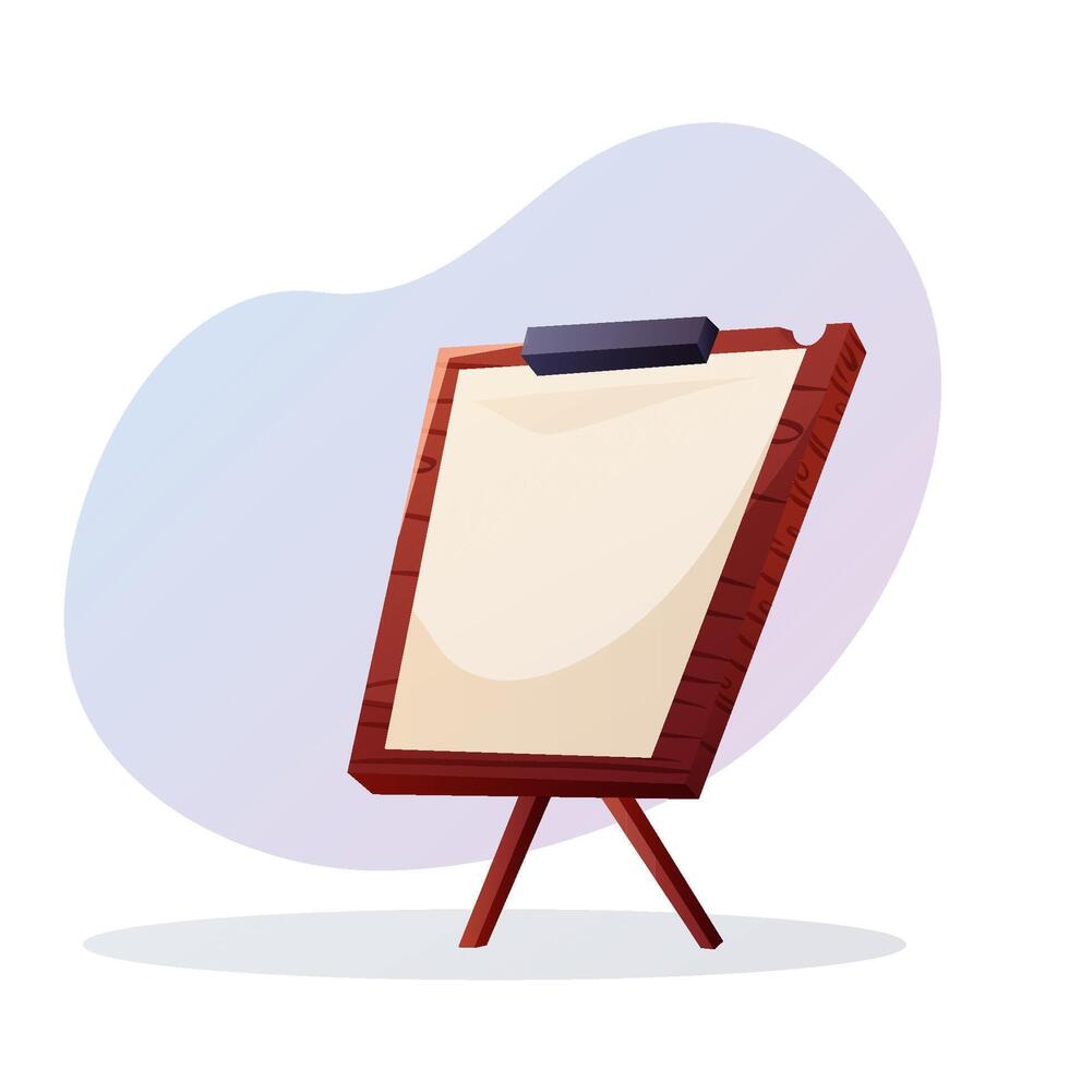Blank wooden chalkboard on a stand illustration vector