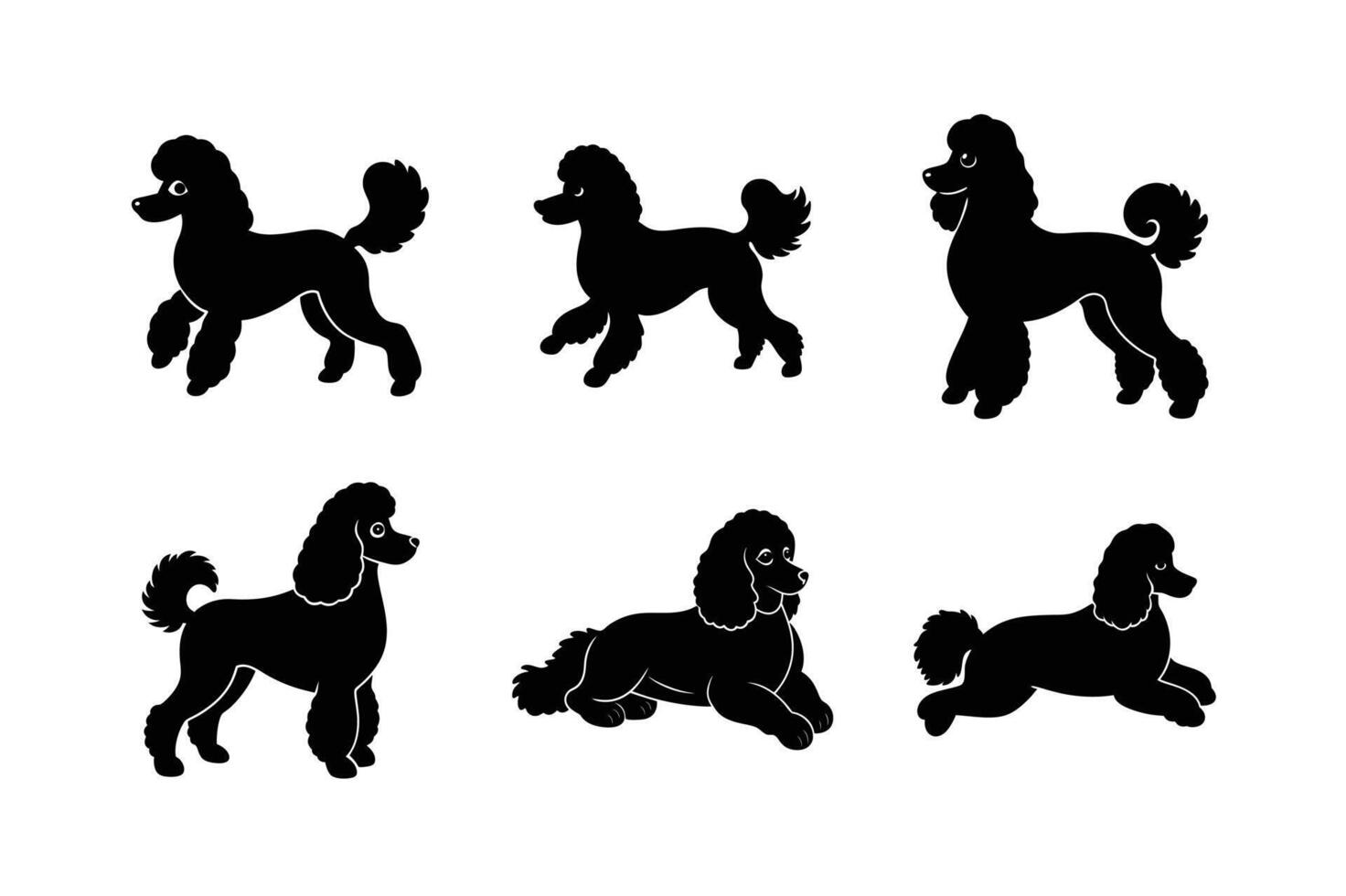 Flat poodle silhouette for creative uses vector