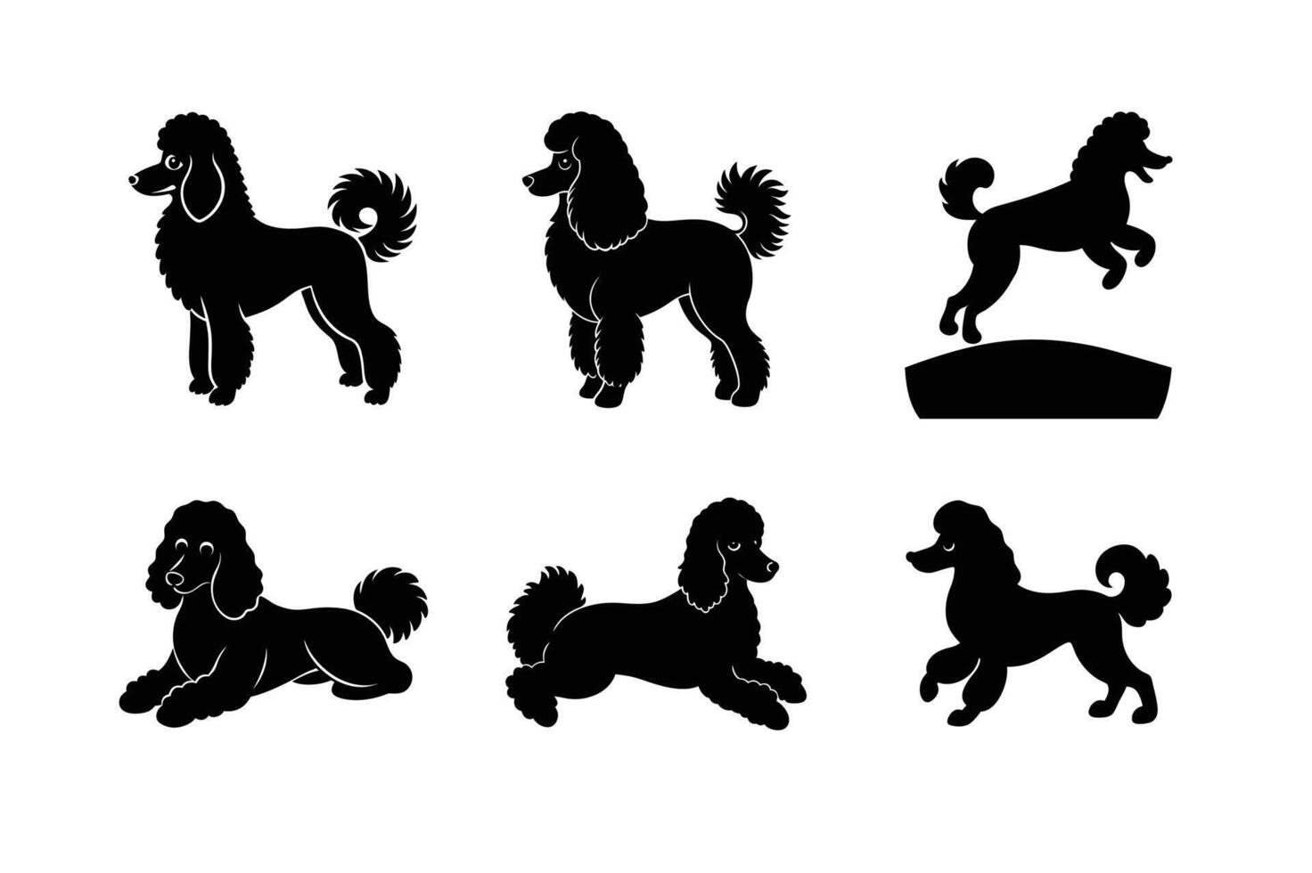Modern poodle silhouette artwork for designs vector