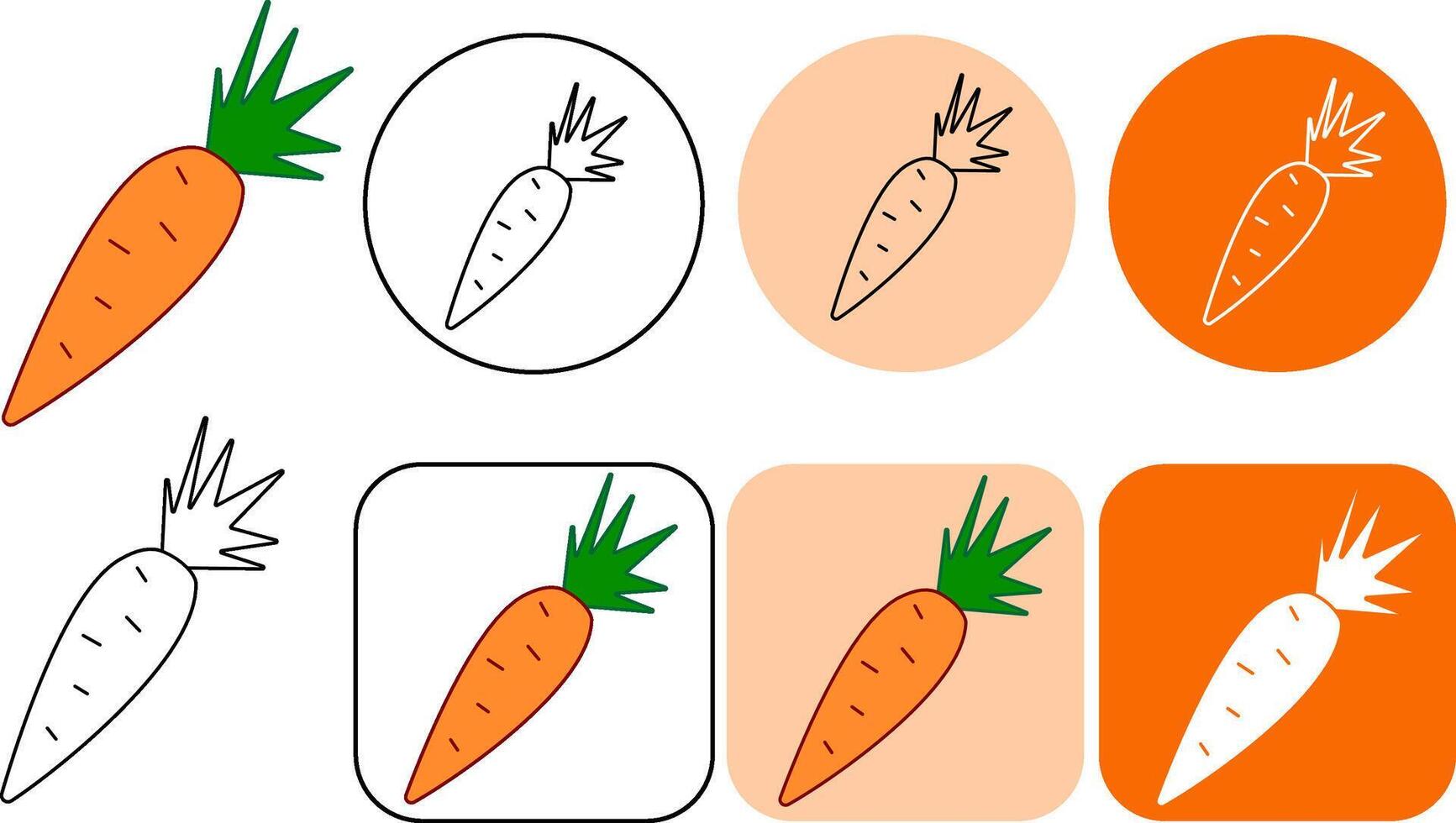 Carrot Vegetable Cartoon logo Icon Illustration. Food Nature Icon Concept Isolated Premium . Flat Cartoon Style vector