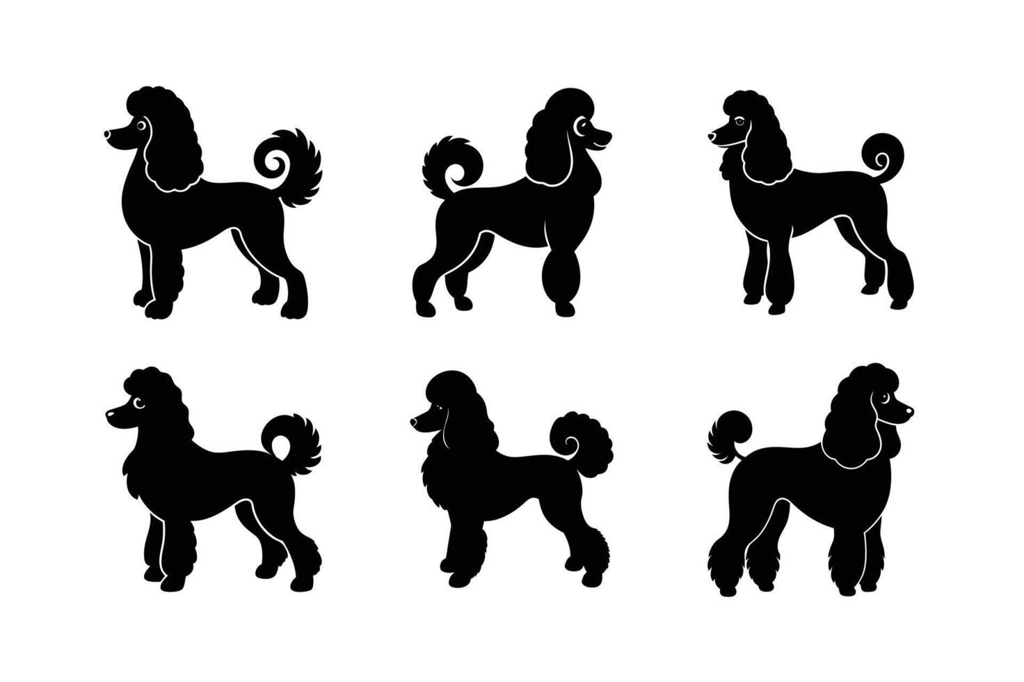 Simple poodle dog silhouette for creative uses vector