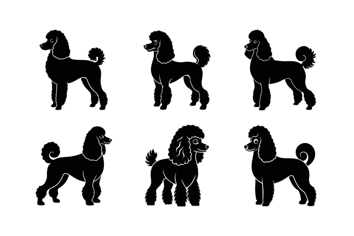 Creative poodle silhouette for modern graphic design vector