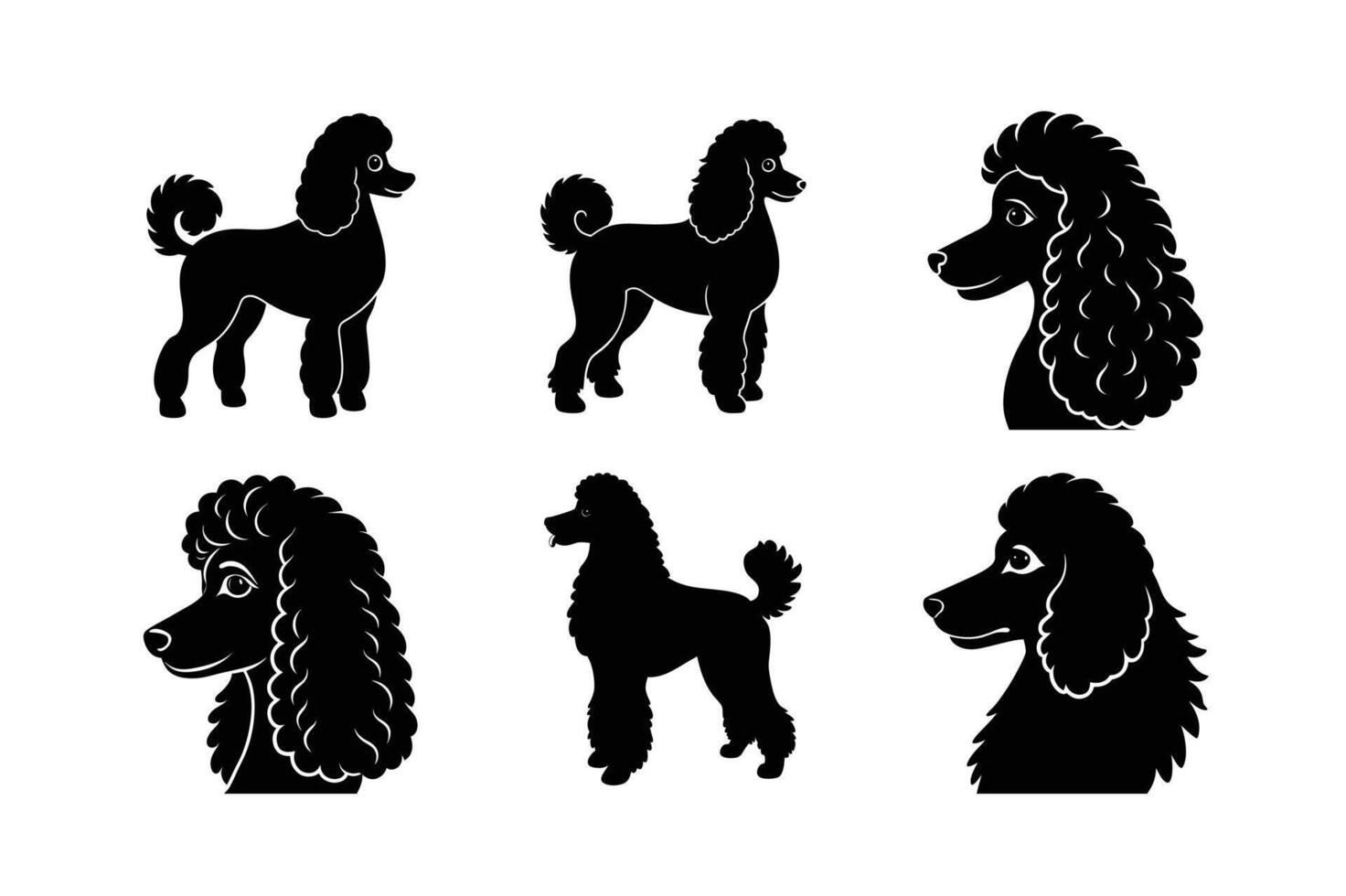 Poodle dog silhouette for modern designs vector