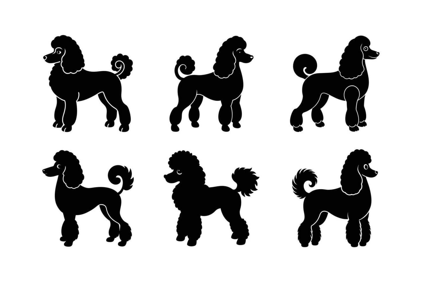 Modern poodle dog silhouette for pet-related designs vector