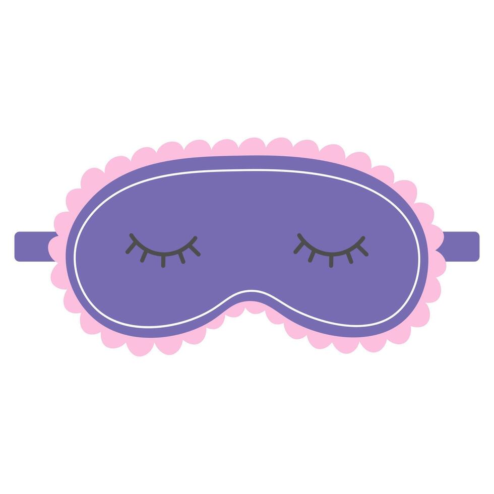 Cute sleeping mask with moon. Eye mask. Night rest accessory. Flat illustration vector