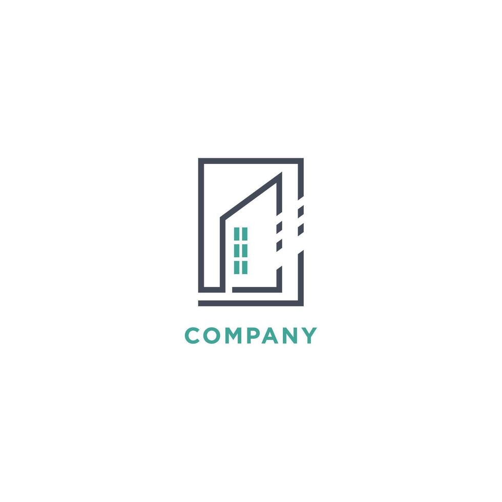 a logo for a company that is made up of a window and a building vector