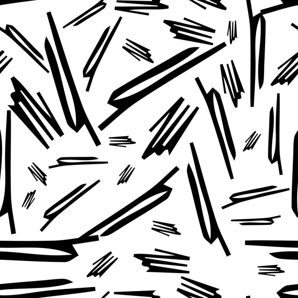 Seamless pattern with brushstrokes in abstract shapes on white background. illustration vector