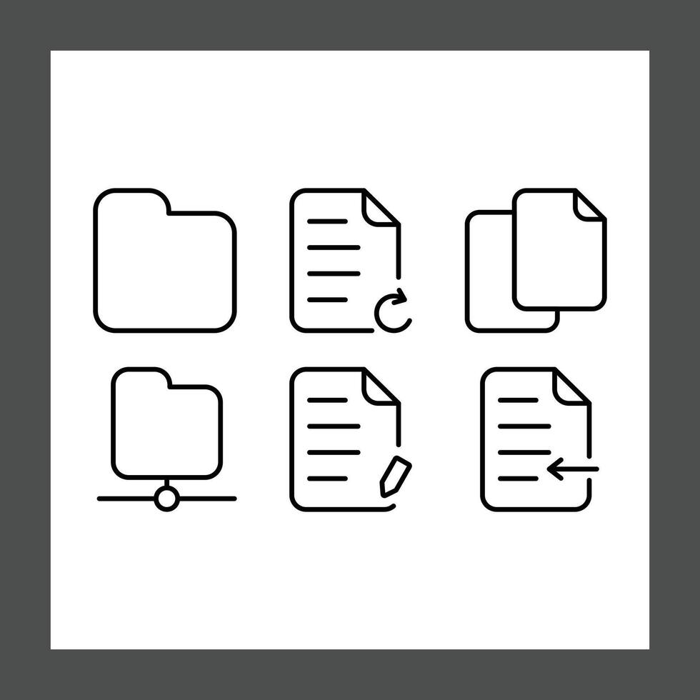 Six simple line icons arranged in a grid vector