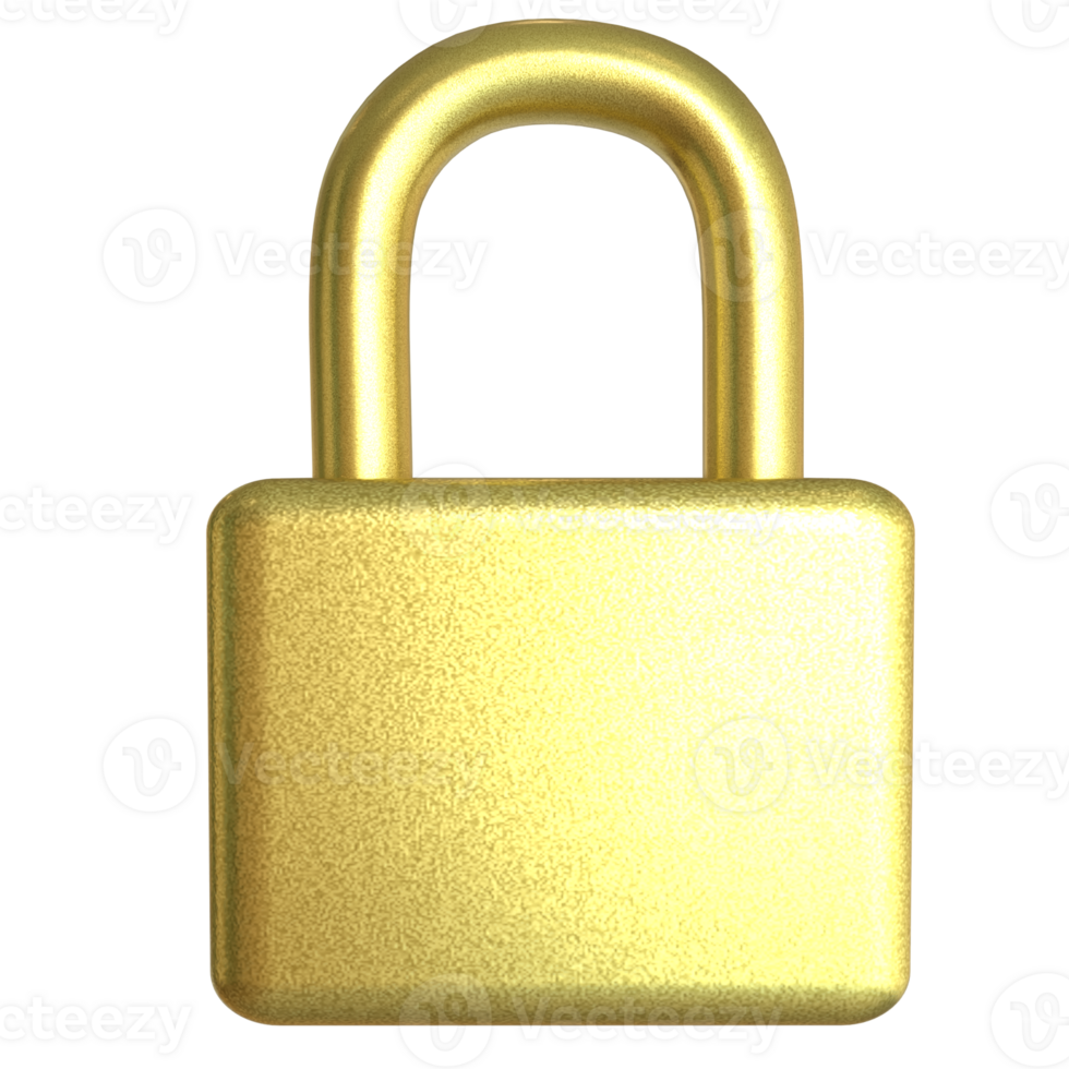 Gold lock for security png