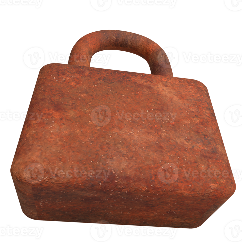 Rusty lock for security concept 3d Rendering. png