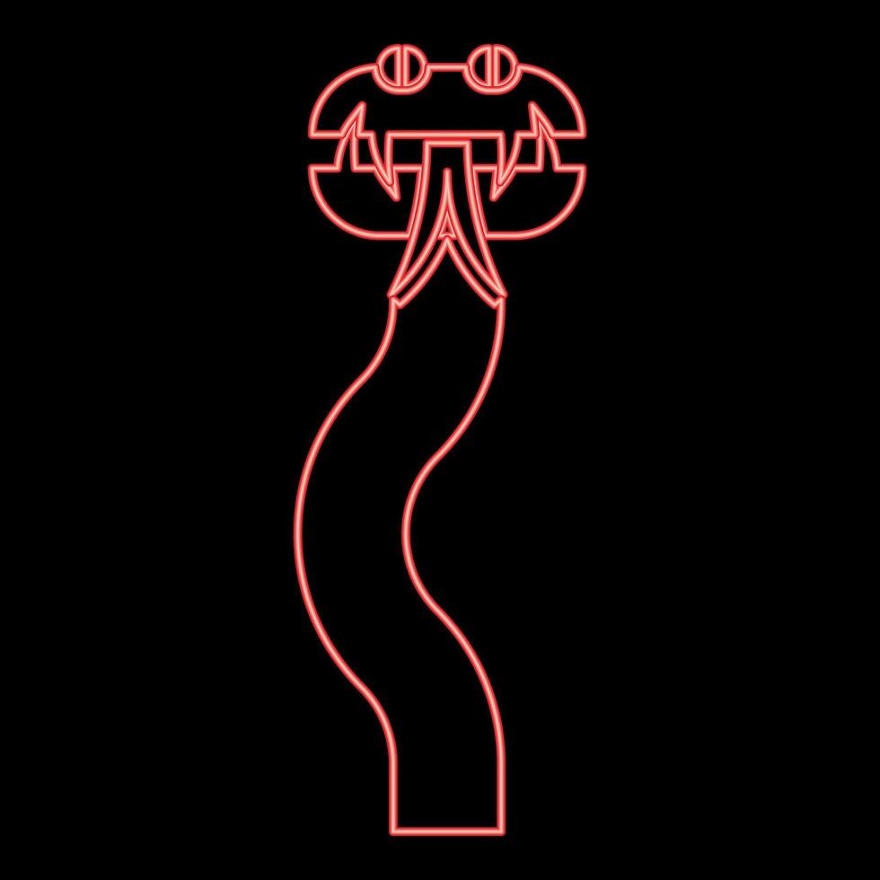 Neon snake silhouette red vector