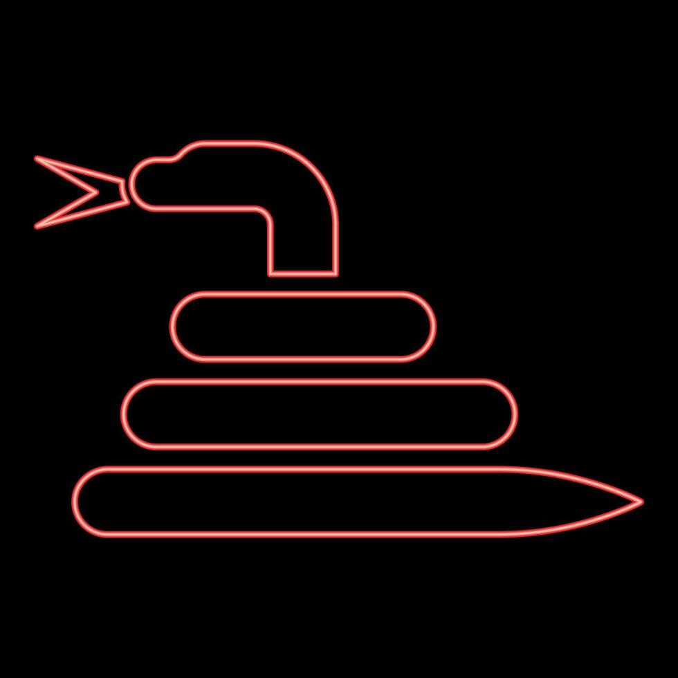 Neon twisted snake red color style vector
