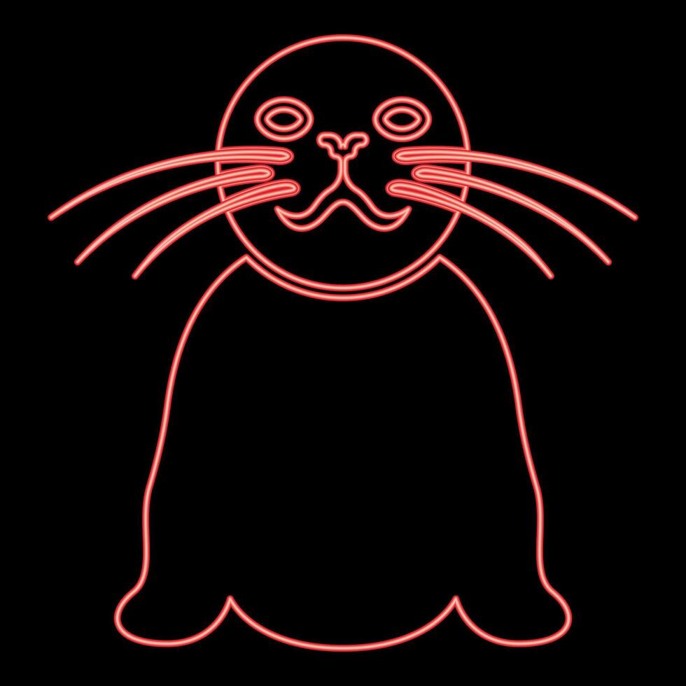 Neon seal red color style vector
