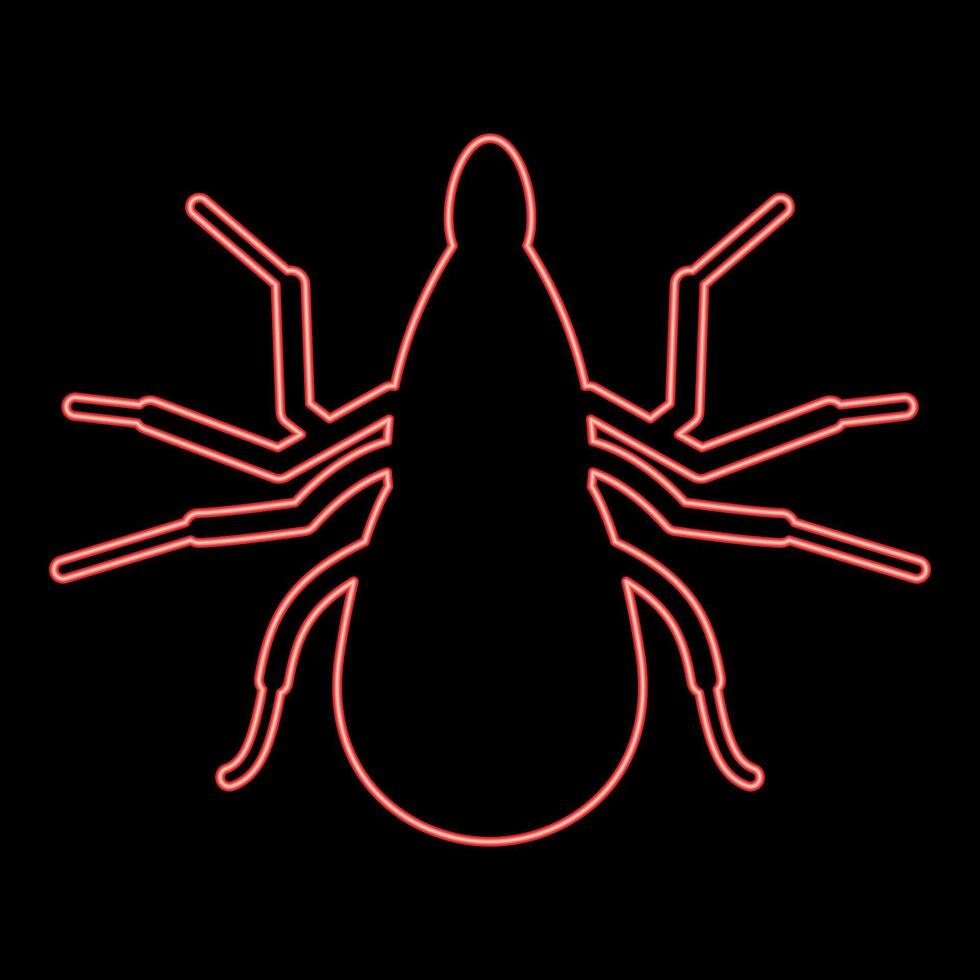 Neon tick mite red color style vector