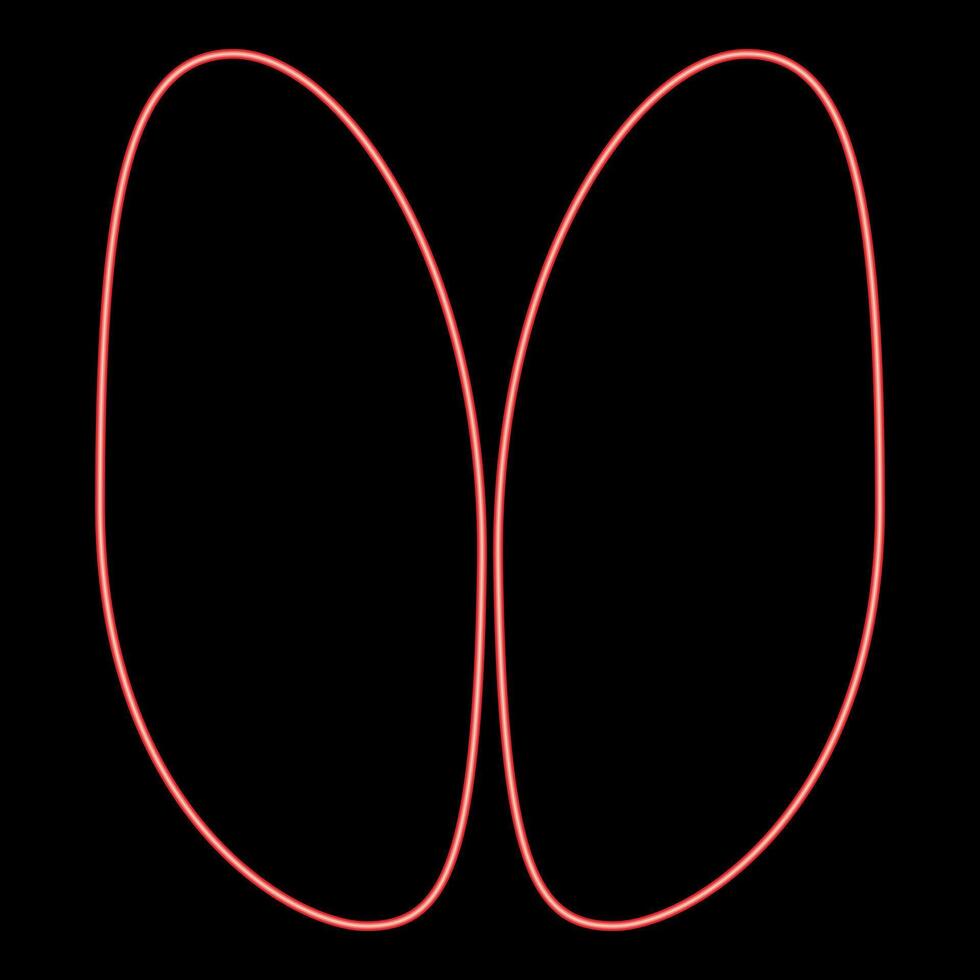 Neon hoof print sheep ewe ram wether red color style vector