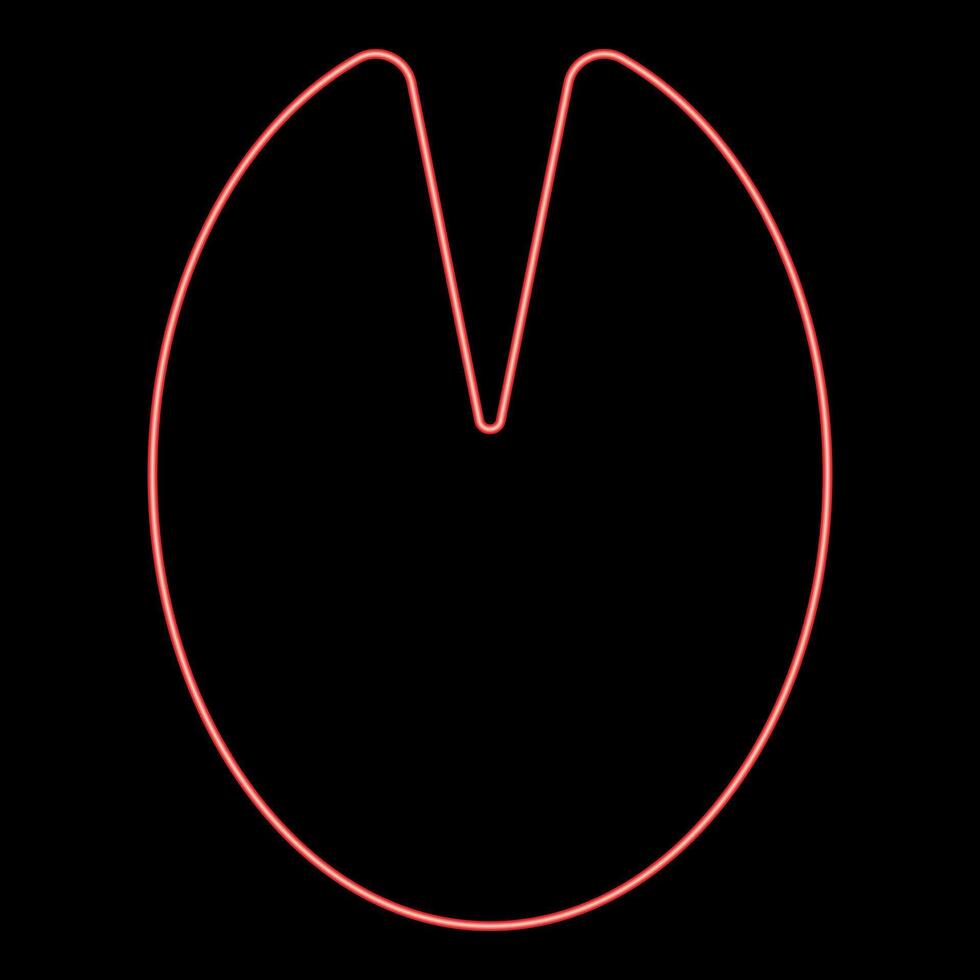 Neon hoof print of horse mare red color style vector
