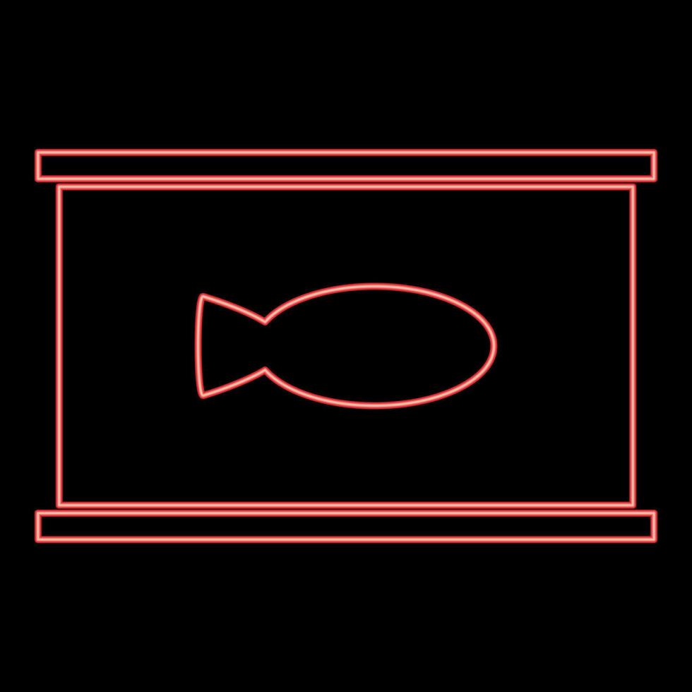 Neon canned pet food can cat care red color style vector