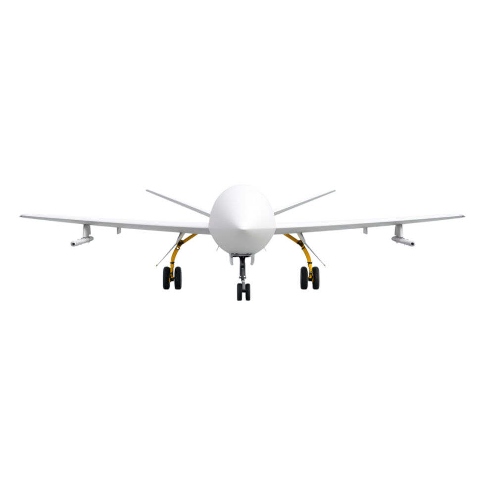 Front View of a White Aircraft with Empty Sky Background png