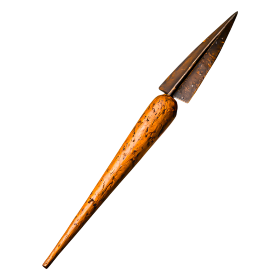 Wooden Handle Pointed Tool with Metal Tip for Craft or Repair Tasks png