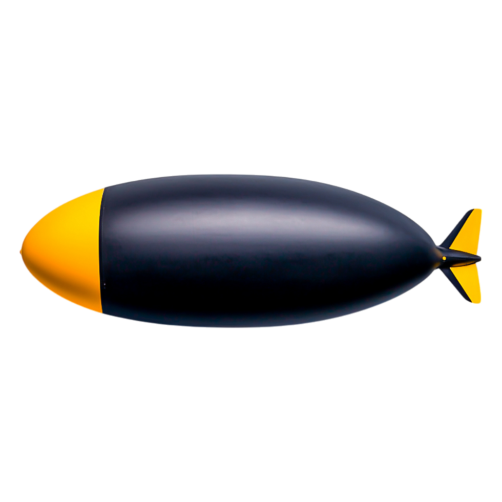 Vintage Style Toy Airplane Model in Black and Yellow Color Design png