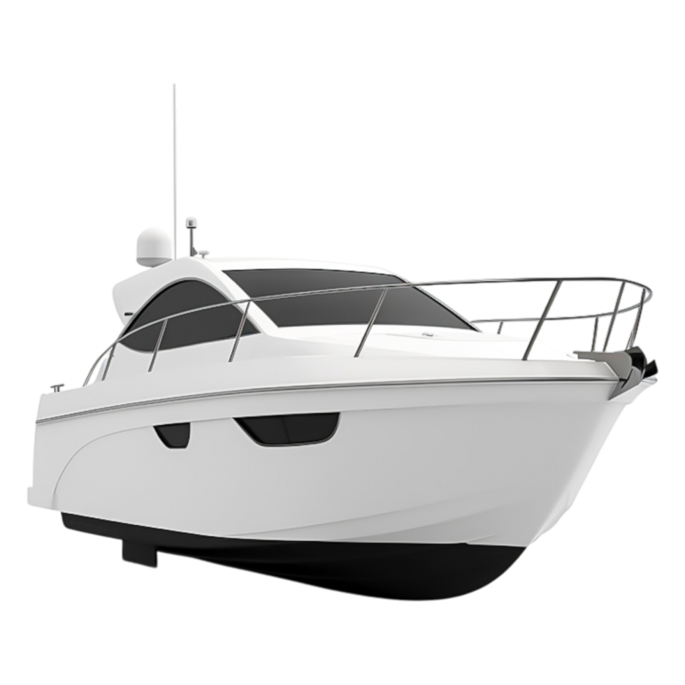 Elegant white motor yacht with modern design and sleek lines png