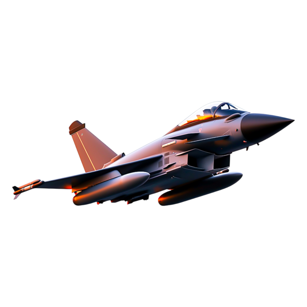High-Speed Fighter Jet in Flight Against a Clear Sky Background png