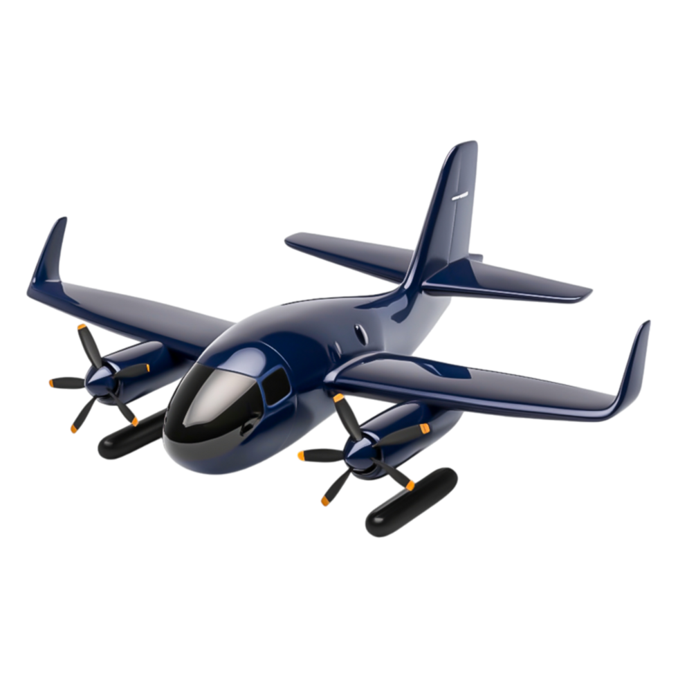 Modern Blue Aircraft Design with Multiple Propellers in Flight png