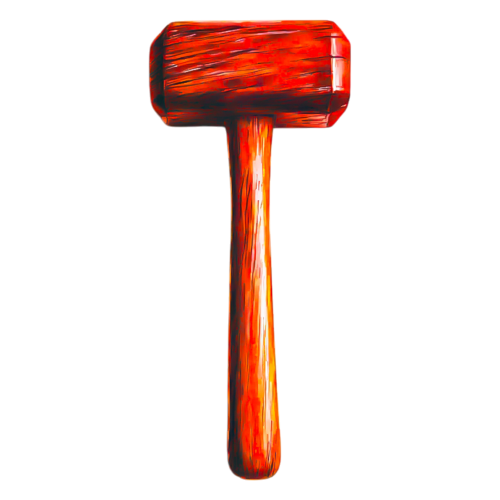 Red Rubber Mallet on for Constructind DIY Projects png