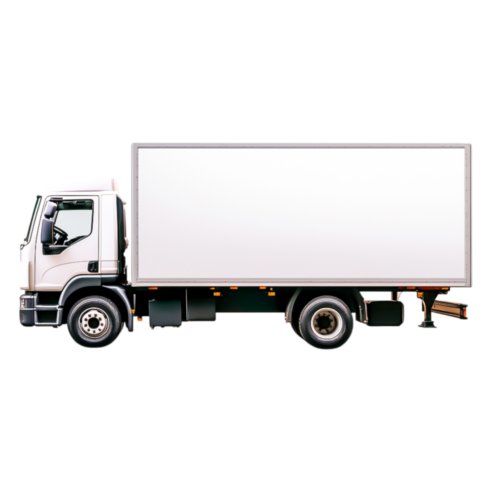White Delivery Truck with Empty Cargo Space on Background png