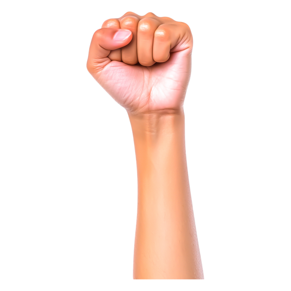 Strong Raised Fist Symbolizing Unity, Power and Resistance png