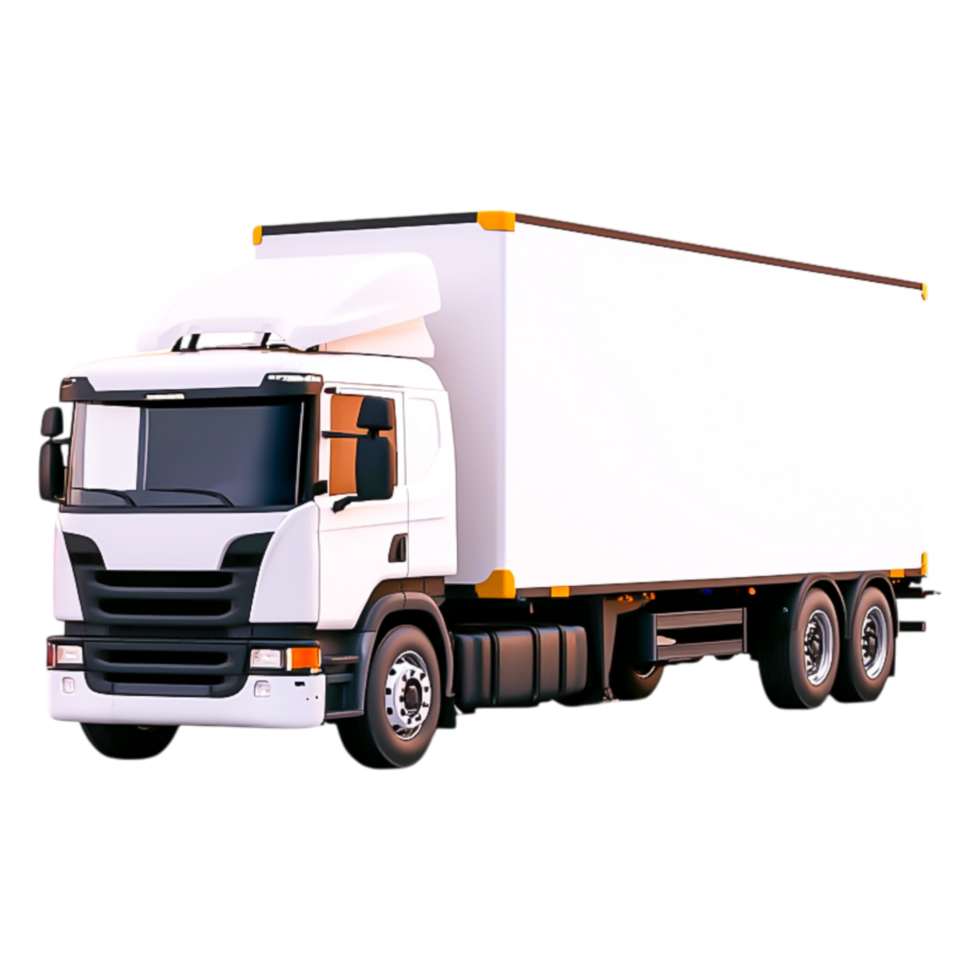 White Delivery Truck with Empty Cargo Space Ready for Transport png