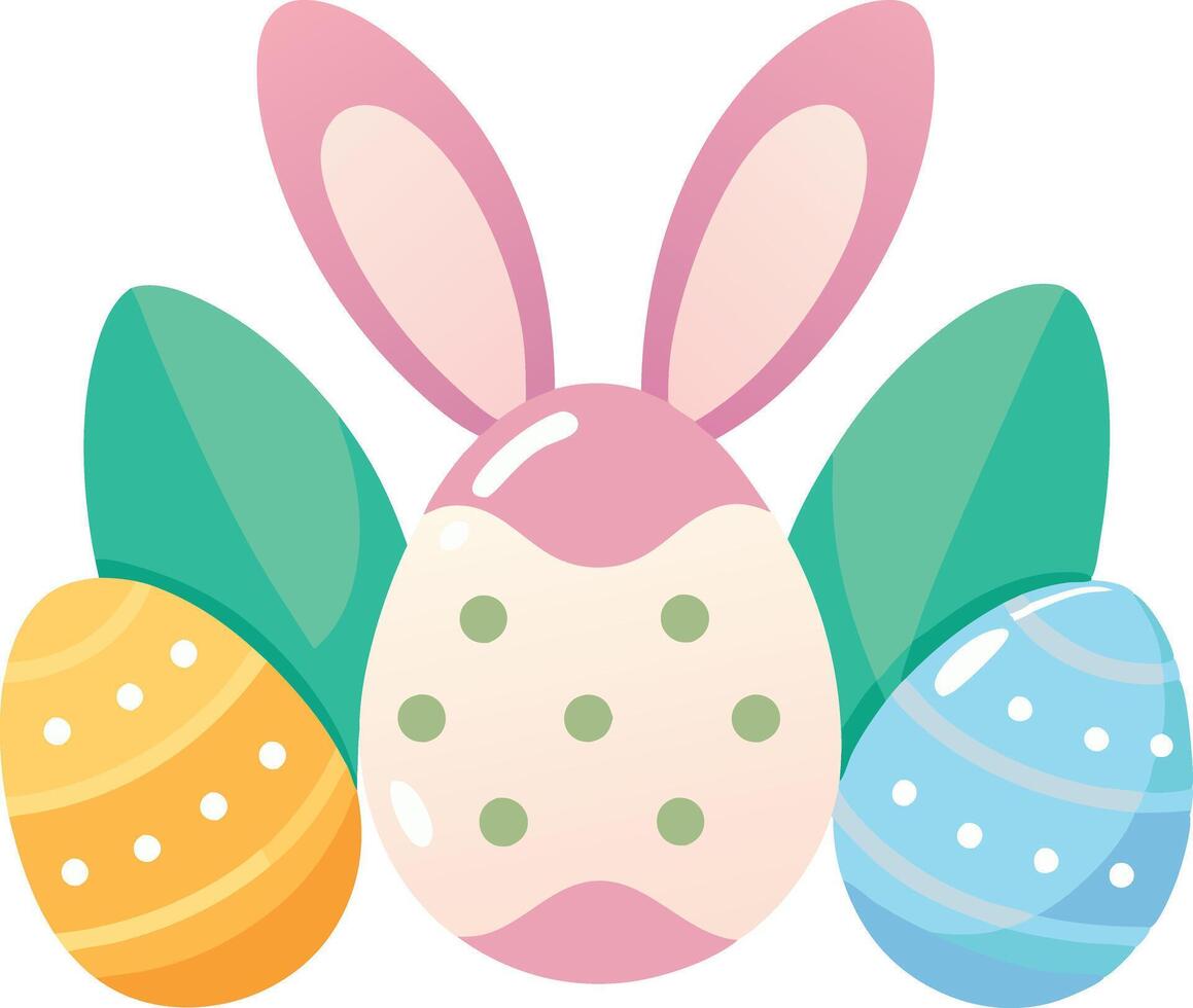 Easter Bunny and Eggs Clipart vector