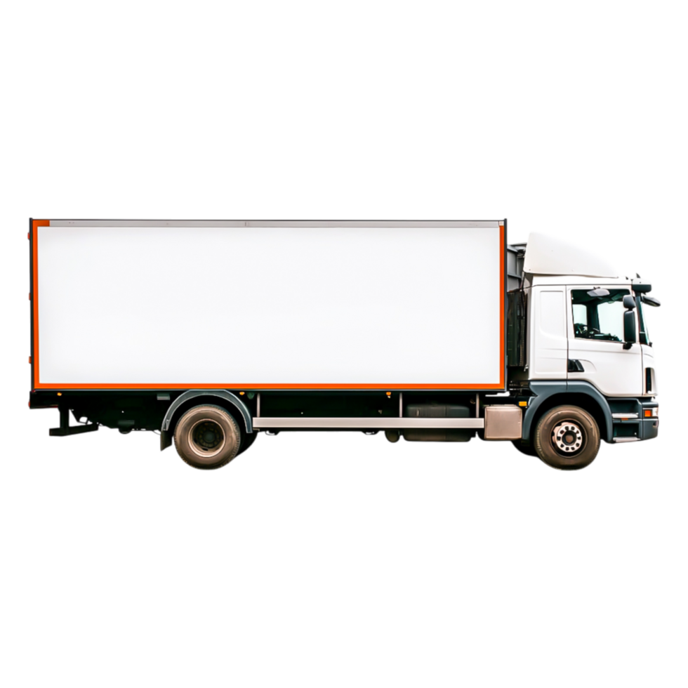 White Delivery Truck Side View for Transport and Logistics Use png