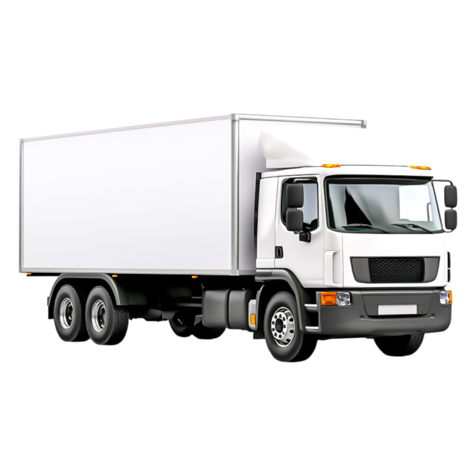 White Delivery Truck Transparent Background for Transportation Use png