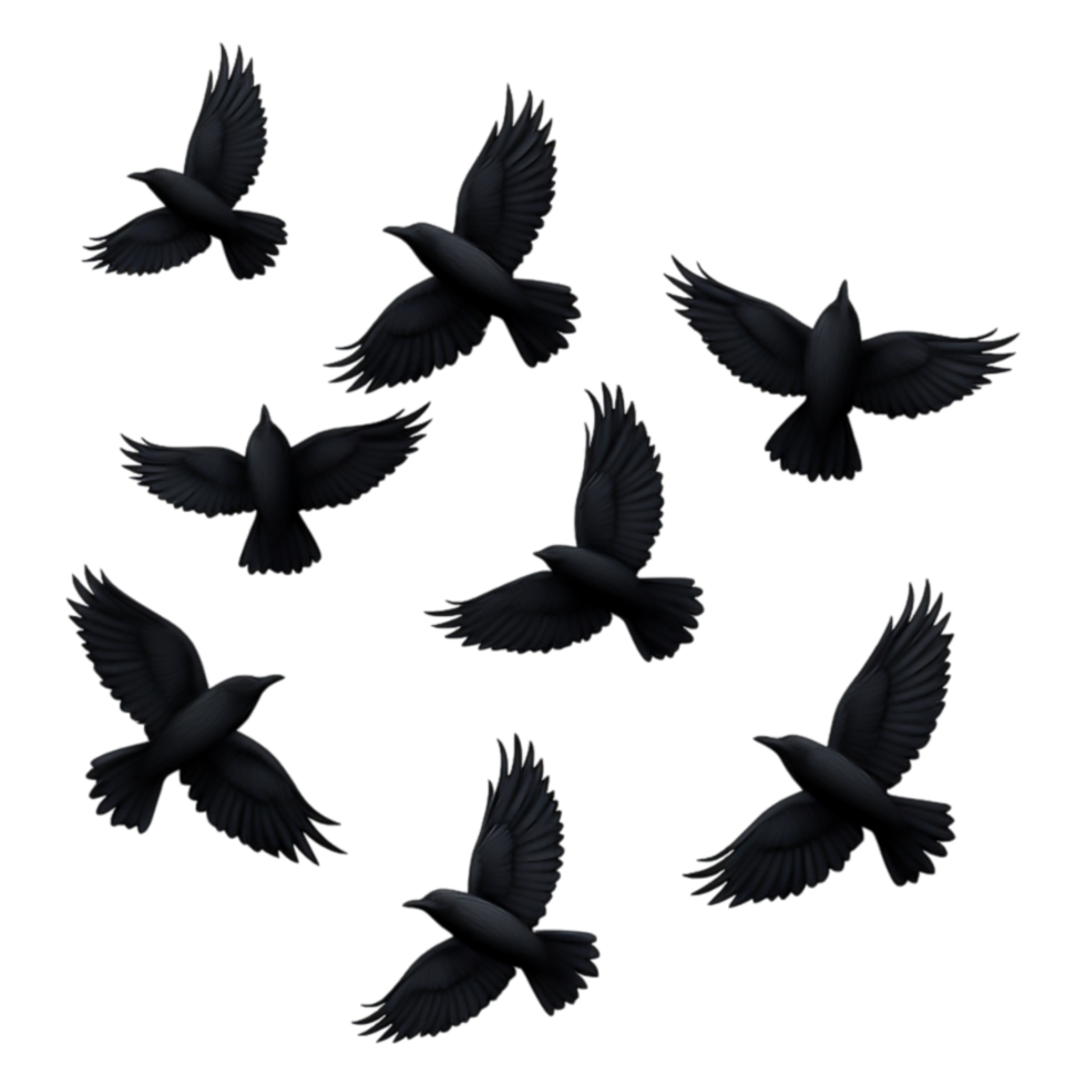 Black Birds in Flight Creating a Stunning Visual Pattern Design png