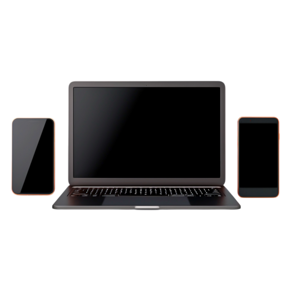 Modern Laptop and Smartphones Clean Background for Technology Use png