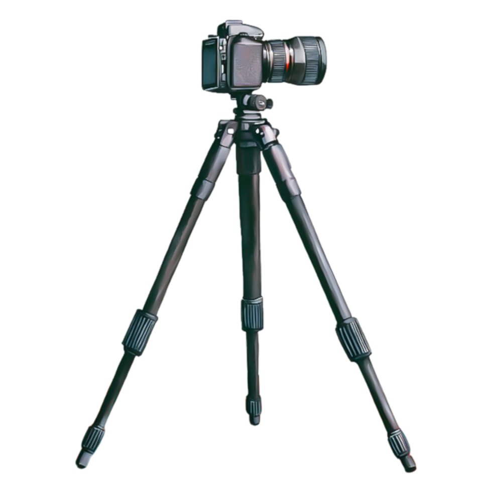 Professional Camera on Tripod in Studio Setting Ready for Shooting png