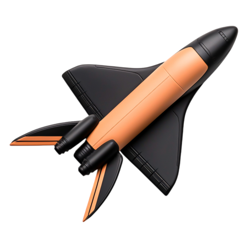 Abstract Rocket Design with Black and Orange Color Scheme png