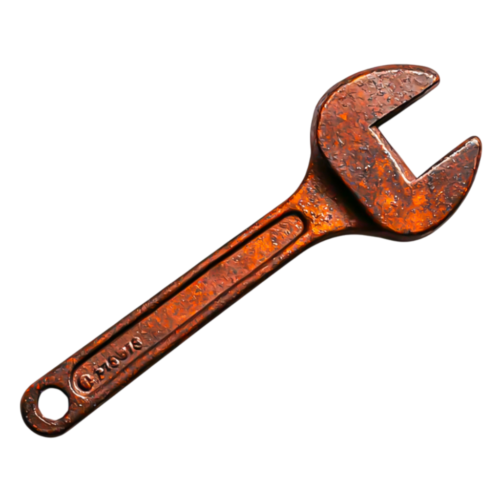 Rusty Adjustable Wrench on for Repair Use png