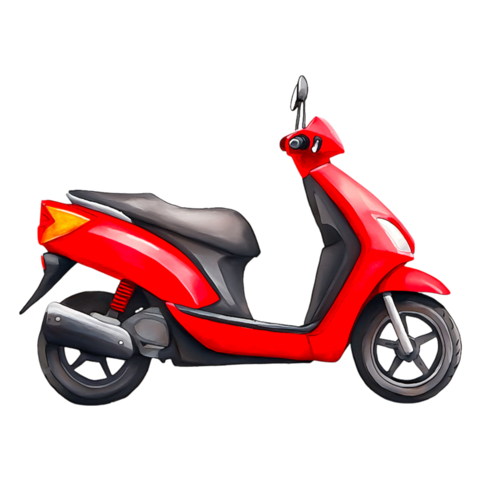 Bright Red Scooter with Modern Design and Sleek Profile png