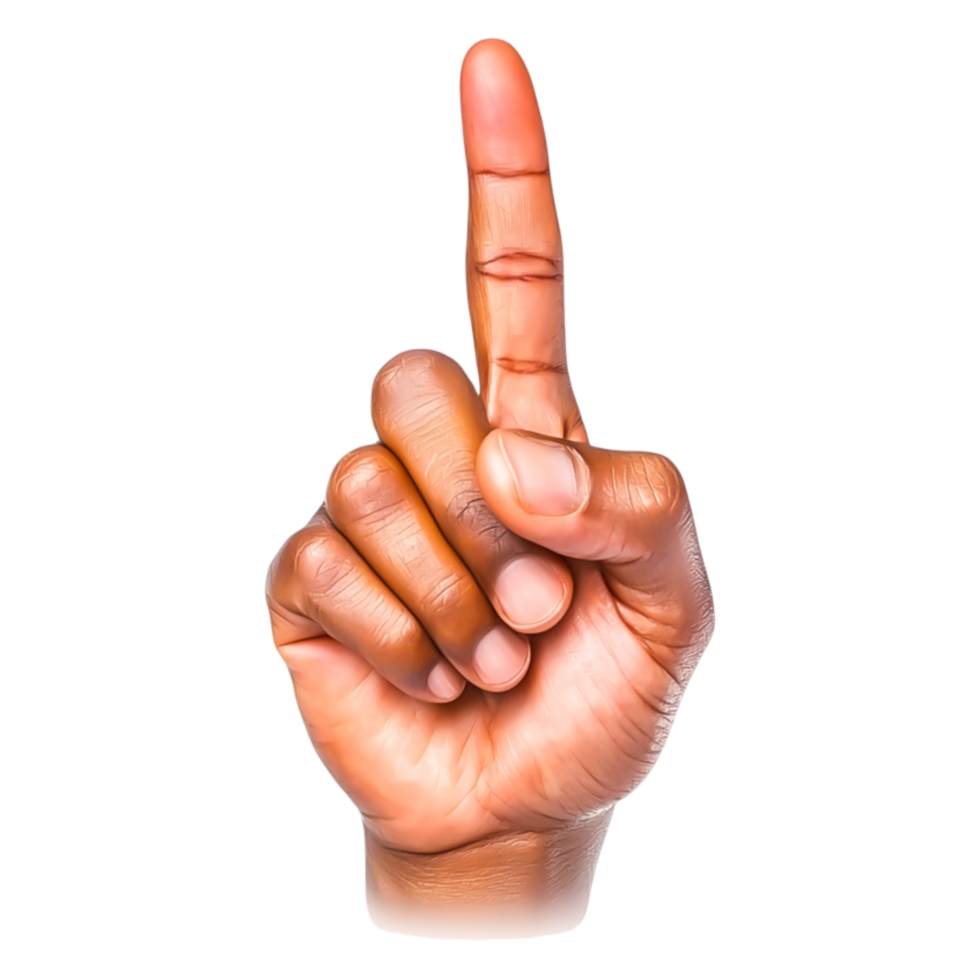 Single Raised Finger Signifying Importance and Attention in Communication png