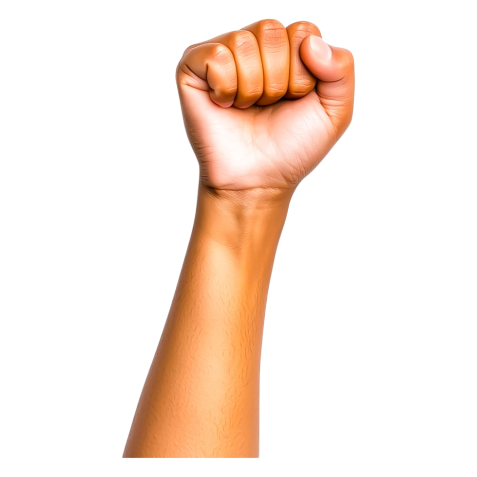 Raised Fist Symbolizes Strength, Resistance and Determination Power png