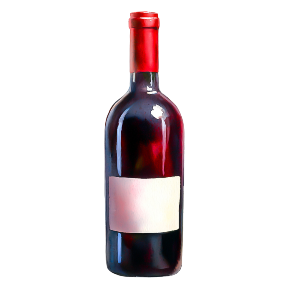 Elegant Red Wine Bottle with Blank Label for Custom Branding Options png