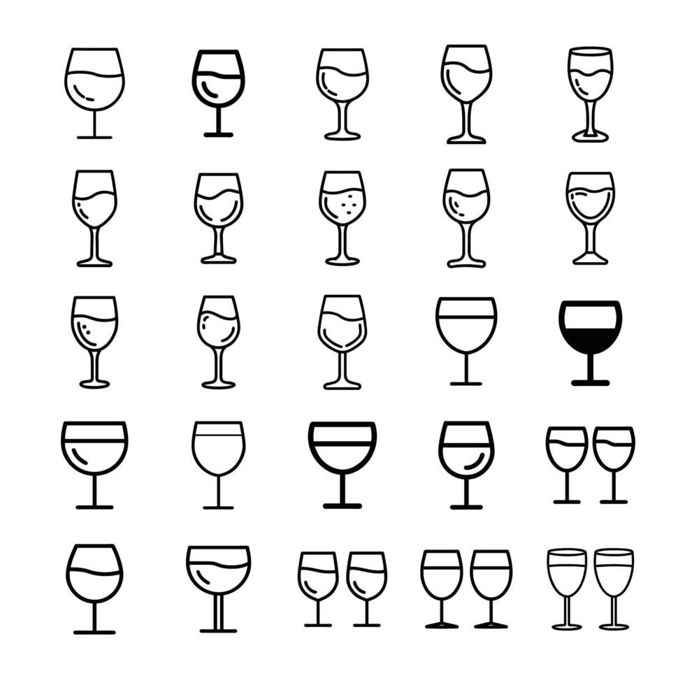 Wine icon set vector